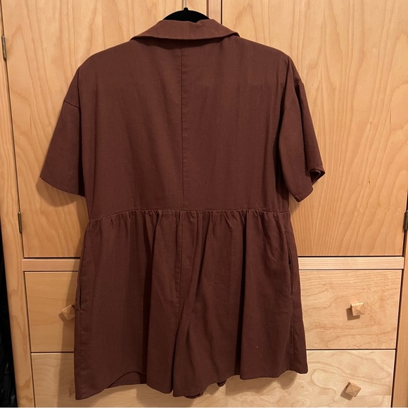 vestique brown button up romper - Picture 2 of 2